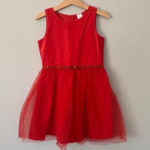 Girl's  lovely velvet red dress